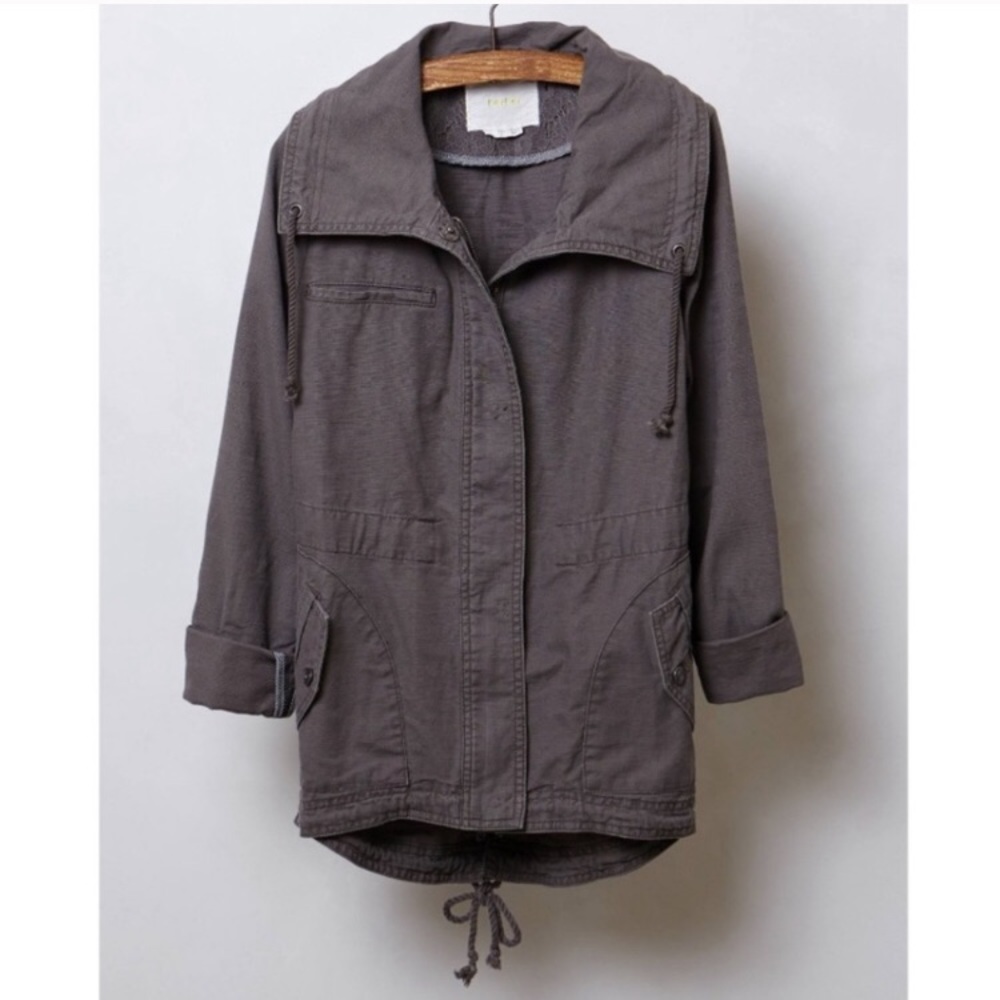 Anthro Green Jacket with Lace Detail